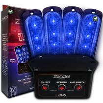 Kit Strobo Automotivo 4 Faróis Azul Urban + Central Zendel Kit Strobo Automotivo 4 Faróis Azul Urban + Central Zendel