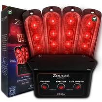 Kit Strobo Automotivo 4 Faróis Vermelho Urban + Central Zendel Kit Strobo Automotivo 4 Faróis Vermelho Urban + Central Zendel