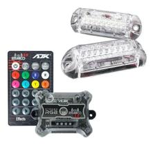Kit Strobo Automotivo AJK RGB Rítmico IR Control 2 Faróis 3W - RGB 8 Cores