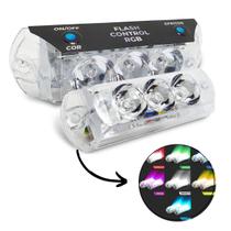 Kit Strobo Farol Rgb Colorido Smart Caixa Bob Fácil Instalação Leds Com Central Eletrônica interna