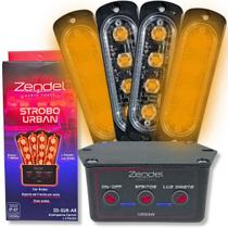 Kit strobo urban + central comando 12v 24v zendel com 4 faróis ambar ambulancia viatura sinal zd-sur-ab Kit strobo urban + central comando 12v 24v zendel com 4 faróis ambar ambulancia viatura sinal zd-sur-ab