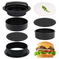 Kit Stuffed Burger Press Patty Maker HAHAYOO 3 em 1 com papel Kit Stuffed Burger Press Patty Maker HAHAYOO 3 em 1 com papel