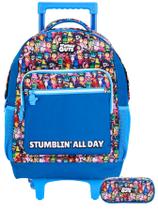 Kit Stumble Guys Mochila De Rodinhas + Estojo Game Original