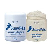 Kit Suav Pés 2 Creme Para Tratamento Dos Pés e Calcanhares - Remove as Células Mortas e Hidrata a Pele Com Rachaduras- L