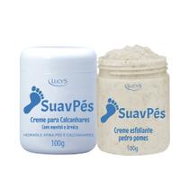 Kit Suav Pés Creme Esfoliante Pedra Pomes e Para Calcanhares