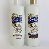 Kit suave hidratação e nutrição shampoo+condicionador 325 ml óleo de coco e abacate
