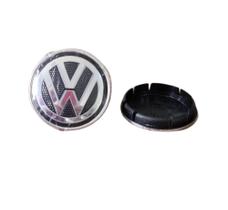 Kit sub calota para roda de carro vw 53mm g6 garra original com emblema (150371)
