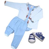 Kit Suedine 4 Peças Roupa De Bebe Enxoval Saída Maternidade