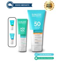 Kit Sunless Protetor Solar 200g + Loção Pós-Sol 120g Toque Seco e Pele Hidratada