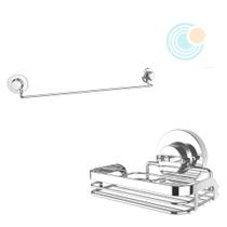 Kit sup para toalha + saboneteira ventosa