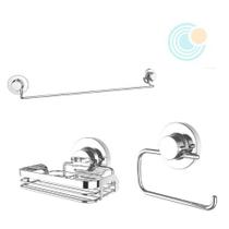 Kit sup para toalha, suporte para papel, saboneteira ventosa