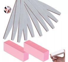 Kit super acabamento 2 bloco/10 lixas 100/180 Manicure unha