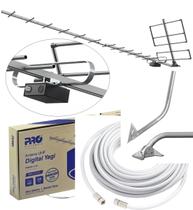 Kit Super Antena de TV Full HDTV 18 DBI Digital UHF Completa