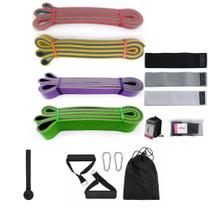 KIT Super Band 4 elásticos Extensor para exercícios funcional + 3 Mini Bands