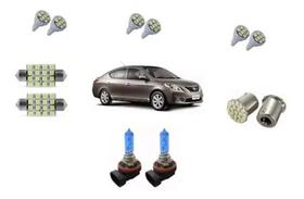 Kit Super Branca Farol/Milha + Leds Nissan Versa 11/15