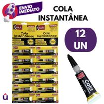 Kit Super Cola Instantânea 3g Gel Ultra Secagem Rápida Adesivo Uso Geral Cartela Cor Transparente