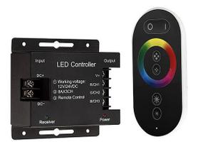 KIT Super Controle RGB Touch 2.4G Fita LED Luminária Piscina RF 12V 24V 250W - LED Force