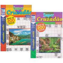 Kit Super Cruzadão Diretas Passatempos Selo Coquetel Diversão Nível Médio, 288 Páginas