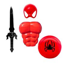 Kit Super-Herói Fantasia c/ Espada Escudo Peitoral do Aranha - Toy Master