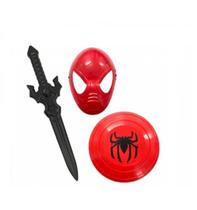 Kit Super Heroi Máscara Escudo e Espada Brinquedo de Plástico - PrecinhoJusto TM