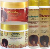 Kit Super Hidratante Óleos Africanos (shampoo, condicionador, máscara, gelatina) Cosmessência