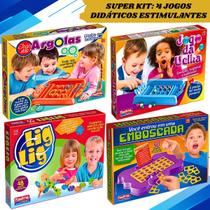 Kit Super Jogos Pedagógicos Infantis - Argolas, Lig Lig e Emboscada para Aprendizado e Diversão