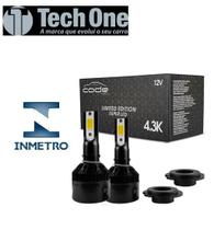 Kit Super Led 4300K Code 12V Farois Dianteiros RENAULT LOGAN ANO 2008 + Alto Baixo H4