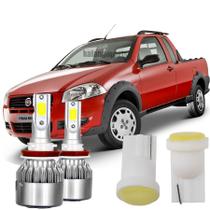 Kit Super Led 6000k Fiat Strada Working Alto Baixo 2010-2018