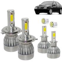 Kit Super Led Bora 2000 a 2007 Farol Alto e Baixo H4 + Milha H3 20000 Lumens