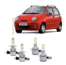 Kit Super Led Chery Qq 2013 - Farol Alto, Baixo E Milha