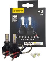 Kit Super Led Code / Techone 8000k H3 + brinde Par T10