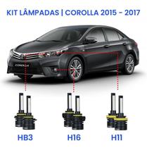 Kit Super Led Corolla 2015/2017 Farol Alto Baixo E Milha - Shocklight