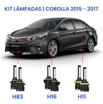 Kit Super Led Corolla 2015/2017 Farol Alto Baixo E Milha