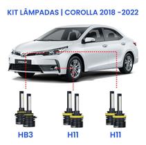 Kit Super Led Corolla 2018/2022 Farol Alto Baixo E Milha Kit Super Led Corolla 2018/2022 Farol Alto Baixo E Milha