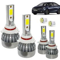 Kit Super Led Cruze 2018 2019 2020 Farol Baixo HB3 + Milha H7 20000 Lumens