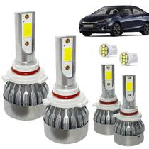 Kit Super Led Cruze 2018 2019 2020 Farol Baixo HB3 + Milha H7 20000 Lumens - LuxLed V10 Mini