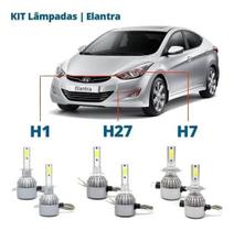 Kit Super Led Elantra 2011/2013 - Farol Alto, Baixo E Milha