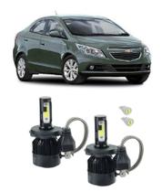 Kit Super Led Farol Alto E Baixo Novo Prisma 2013 Em Diante