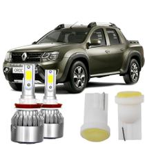 Kit Super Led Farol Milha Duster Oroch 6000k + Pingo T10