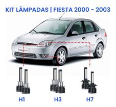 Kit Super Led Fiesta 2000/2003 Farol Alto Baixo E Milha - Shocklight