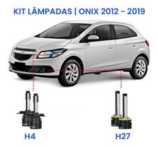 Kit Super Led Gm Onix 2012/2019 Farol Alto Baixo E Milha