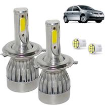 Kit Super Led Gol G5 2008 a 2012 Farol Simples Alto e Baixo H4 20000 Lumens