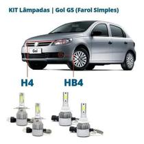 Kit Super Led Gol G5 Farol Simples 2008 Alto Baixo E Milha