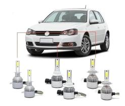 Kit Super Led Golf V 2007/2013 - Farol Alto, Baixo E Milha