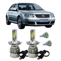 Kit Super Led H4 6000K Farol Auto Baixo Bora 2000/2007 + T10