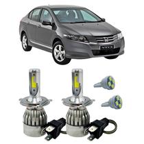 Kit Super Led H4 6000K Farol Auto Baixo City 2009 A 2014 T10