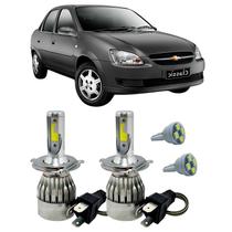Kit Super Led H4 6000K Farol Auto Baixo Classic 2002/09 +T10