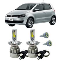 Kit Super Led H4 6000K Farol Auto Baixo Fox 2003 A 2010 T10 Kit Super Led H4 6000K Farol Auto Baixo Fox 2003 A 2010 T10
