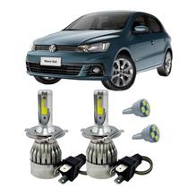 Kit Super Led H4 6000K Farol Auto Baixo Gol G5 ao G8 + T10