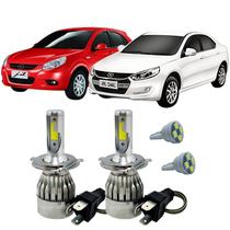 Kit Super Led H4 6000K Farol Auto Baixo Jac J3/J5 Pingo T10